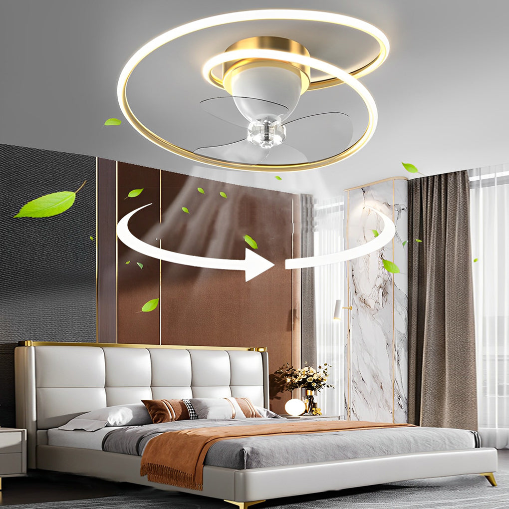 Smart Dimmable Ceiling Fan Light with APP Control & 360° Rotation