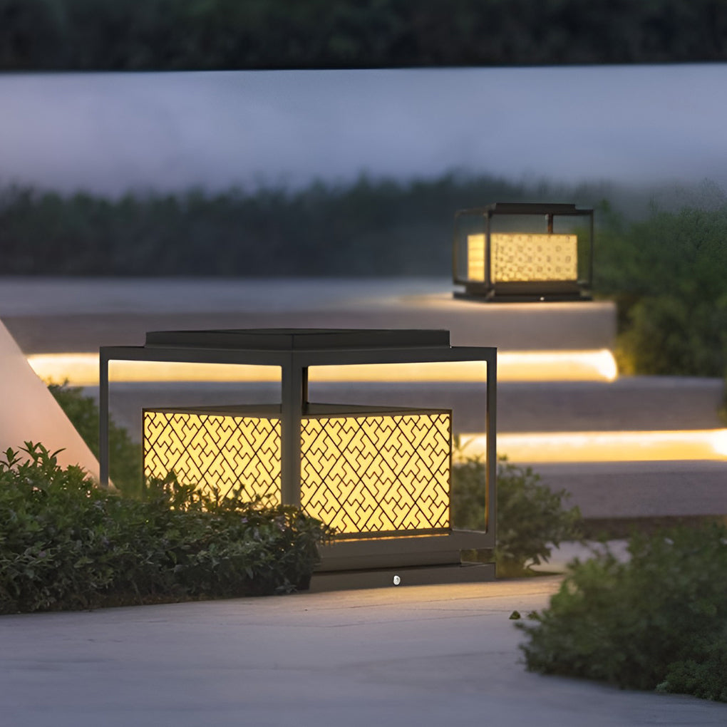 Square Solar Outdoor Fence Post Light - Waterproof IP65 Pillar Lamp