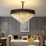 Crystal Round Oval Chandelier Modern Luxury Dimming Iron Glass