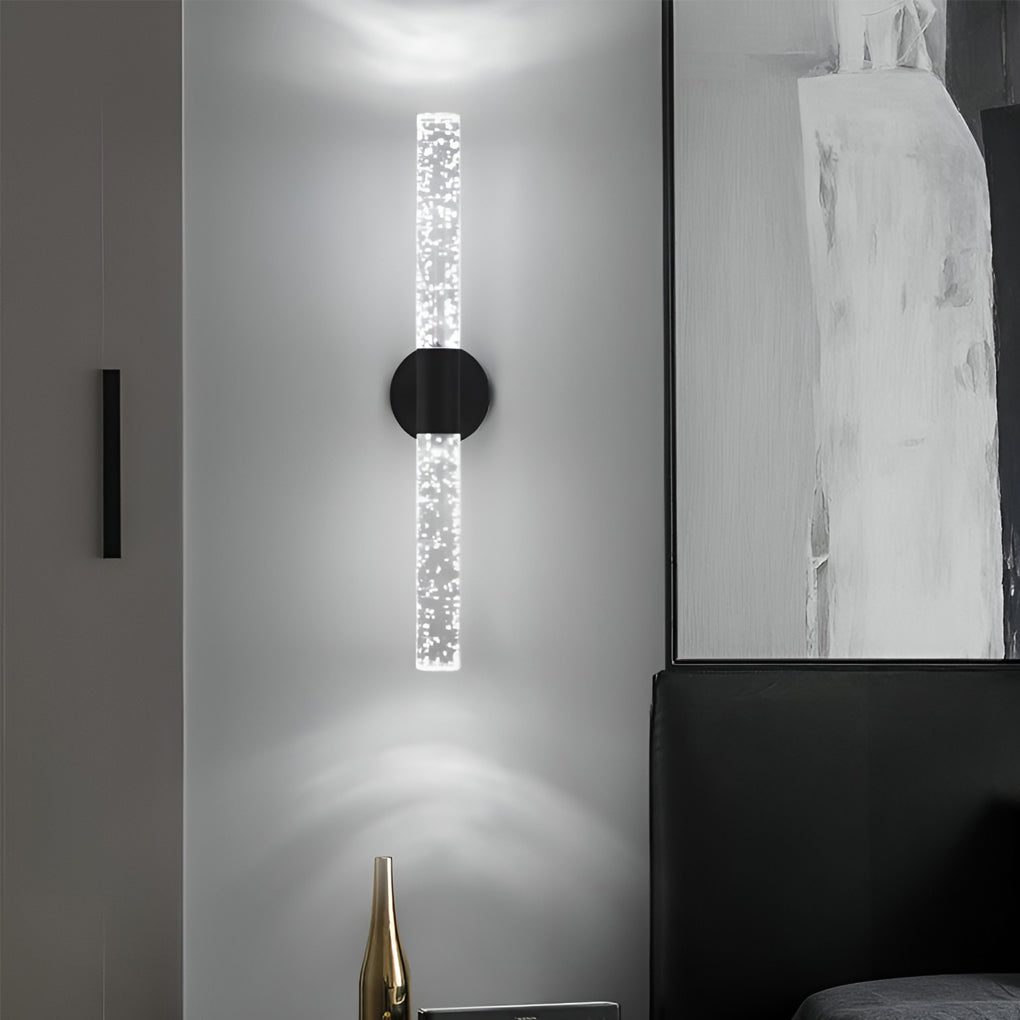 Industrial Cylinder LED Wall Sconce – Iron & Acrylic Wall Light