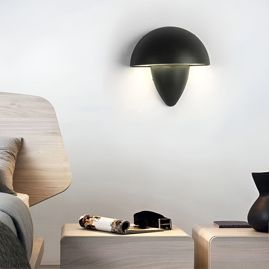 Mushroom Modern Outdoor Wall Light | Waterproof Aluminum LED Sconce