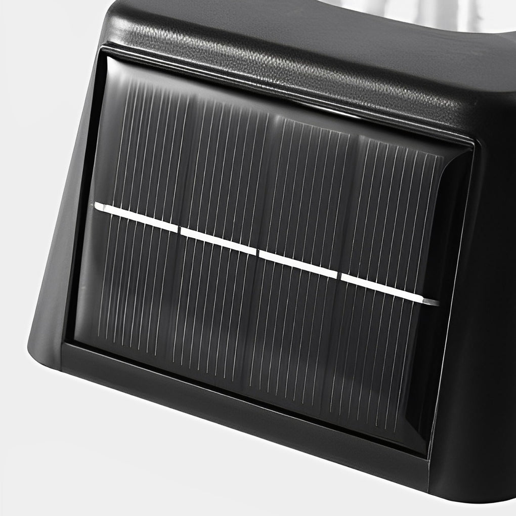Modern Solar LED Outdoor Wall Light - Waterproof Black Finish