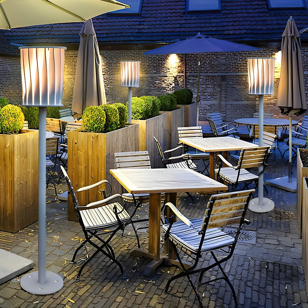 Modern Outdoor Floor Lamp with Rotating Slats & IP65 Waterproof