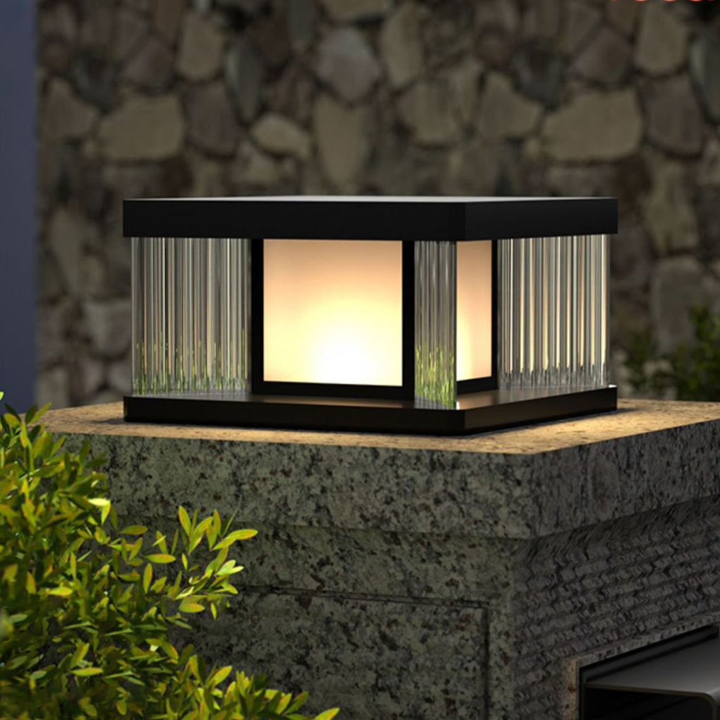 Modern Solar Fence Post Light - Waterproof IP65 Outdoor Pillar Lamp