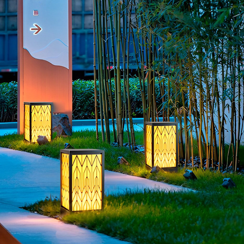 Vintage Waterproof LED Bollard Light - Black Outdoor Landscape Lamp