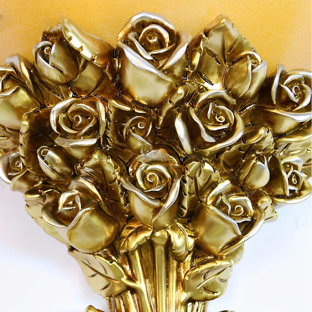 Rose Bouquet Resin Glass Wall Sconce Modern European Lighting