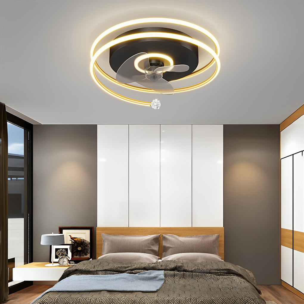 Modern Bladeless LED Ceiling Fan Light with Silent Operation