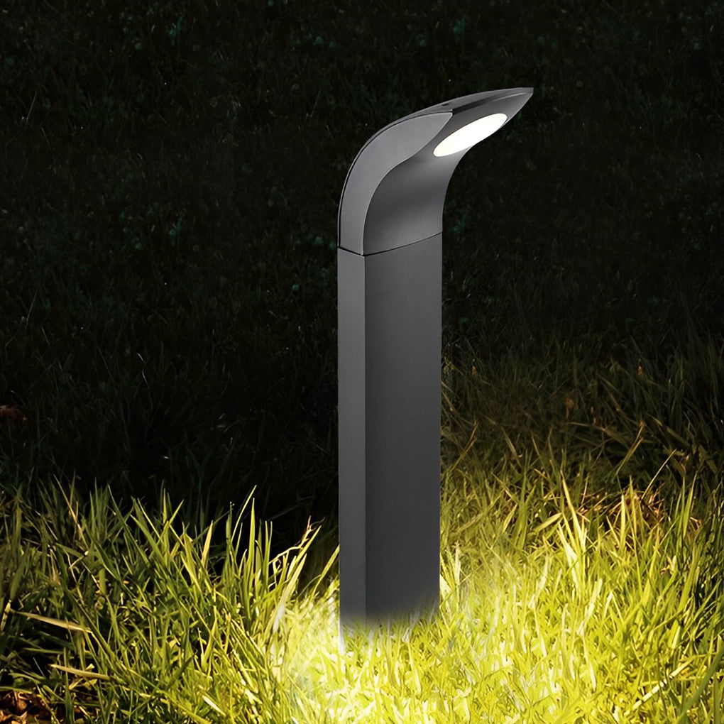 Modern Curved Head COB LED Pathway Lights - Aluminum