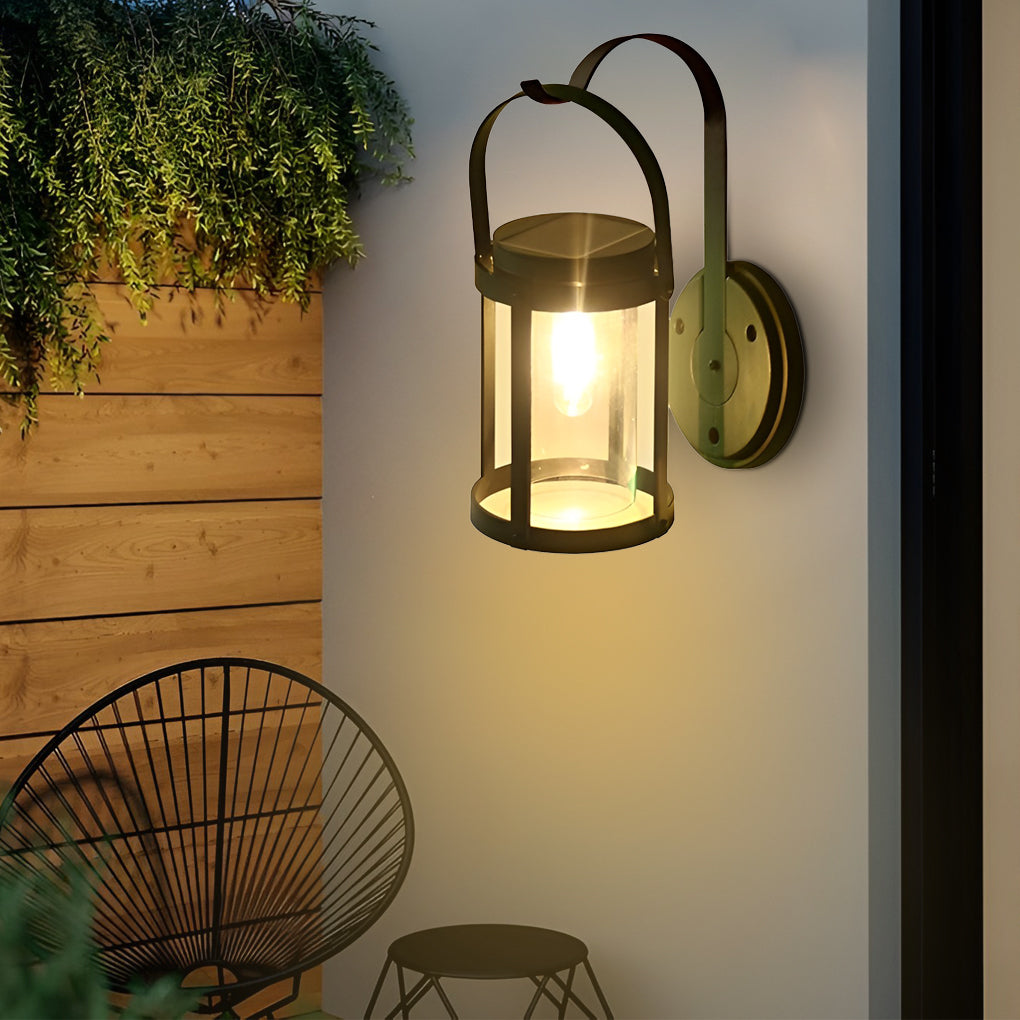 Solar LED Lantern Wall Sconce - Waterproof Outdoor Lighting