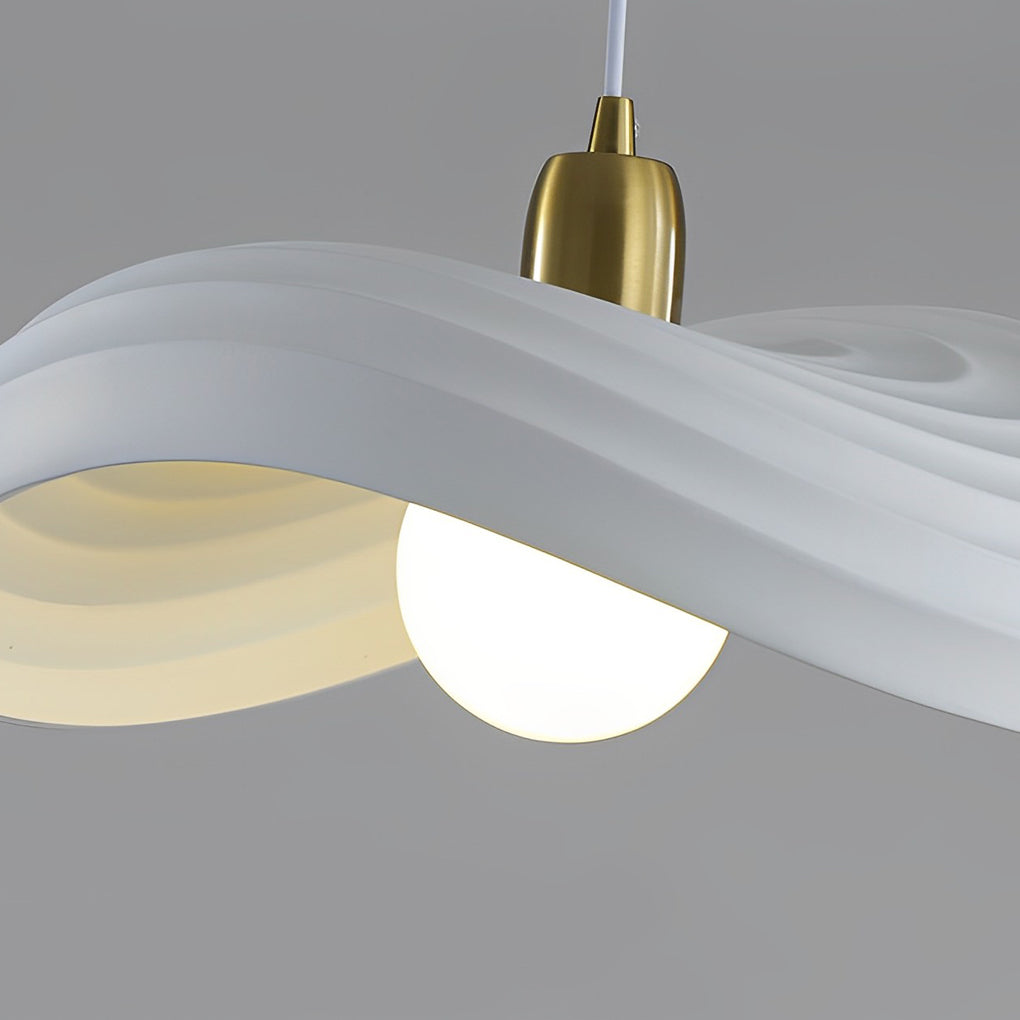 Wabi-Sabi Resin Pendant Light with Plated Hardware