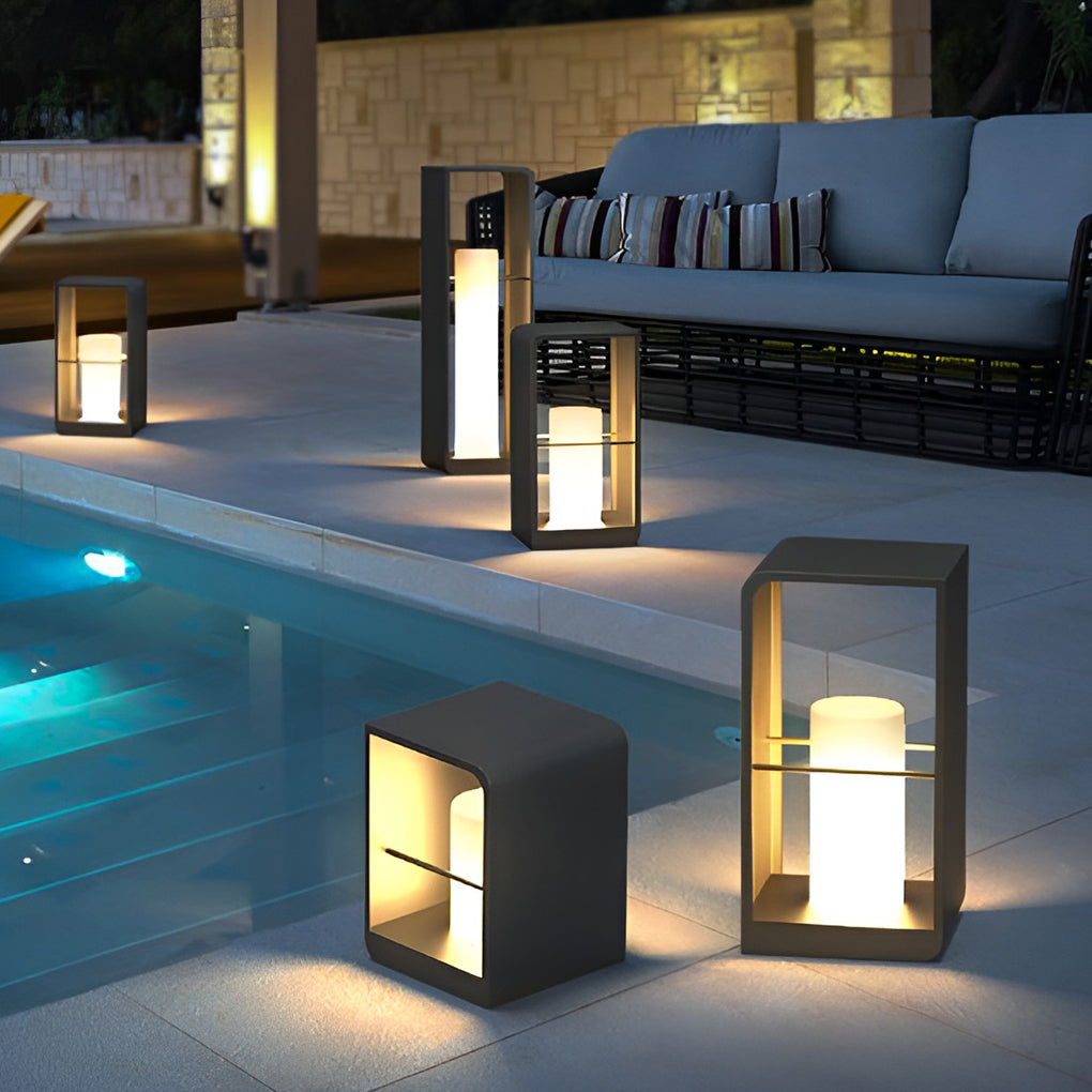 Rectangular Waterproof Modern Solar LED Outdoor Lantern