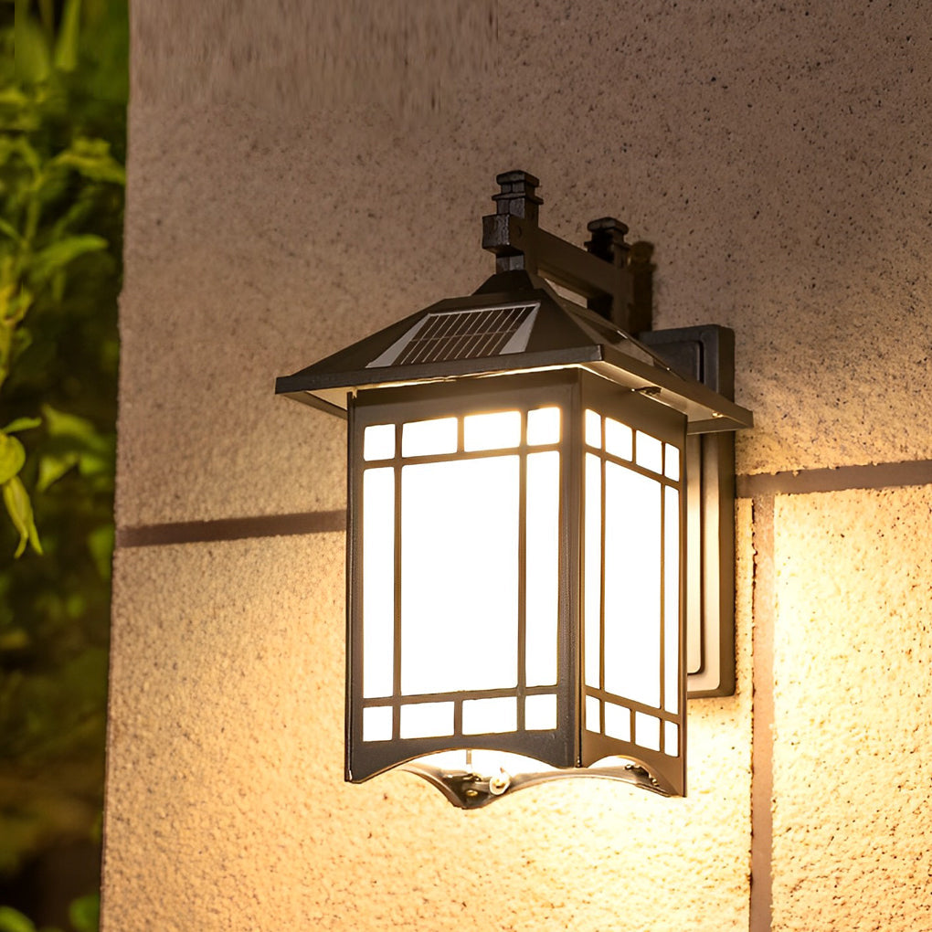 Solar LED Outdoor Wall Lamp with Remote - Modern Industrial Design