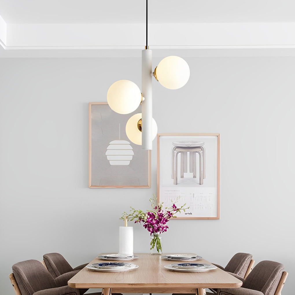 Modern Glass Ball Pendant Light - 3-Light Dining Room Chandelier