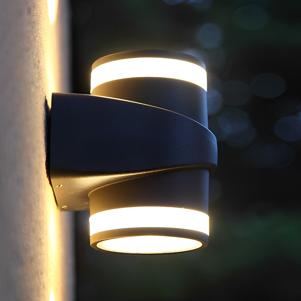 Modern LED Outdoor Wall Light - Black Aluminum Waterproof Sconce