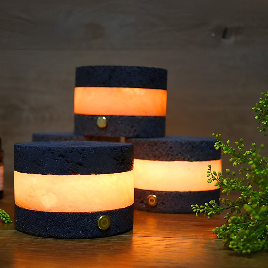 Volcanic Brick Cordless LED Table Lamp with Touch Dimming