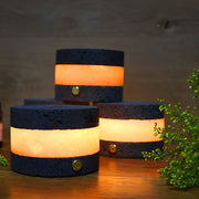 Volcanic Brick Cordless LED Table Lamp with Touch Dimming
