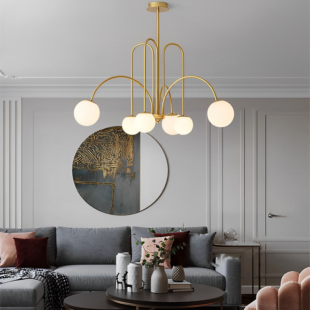 Modern Glass Iron Chandelier 6/8 Lights Nordic Design Ceiling Light