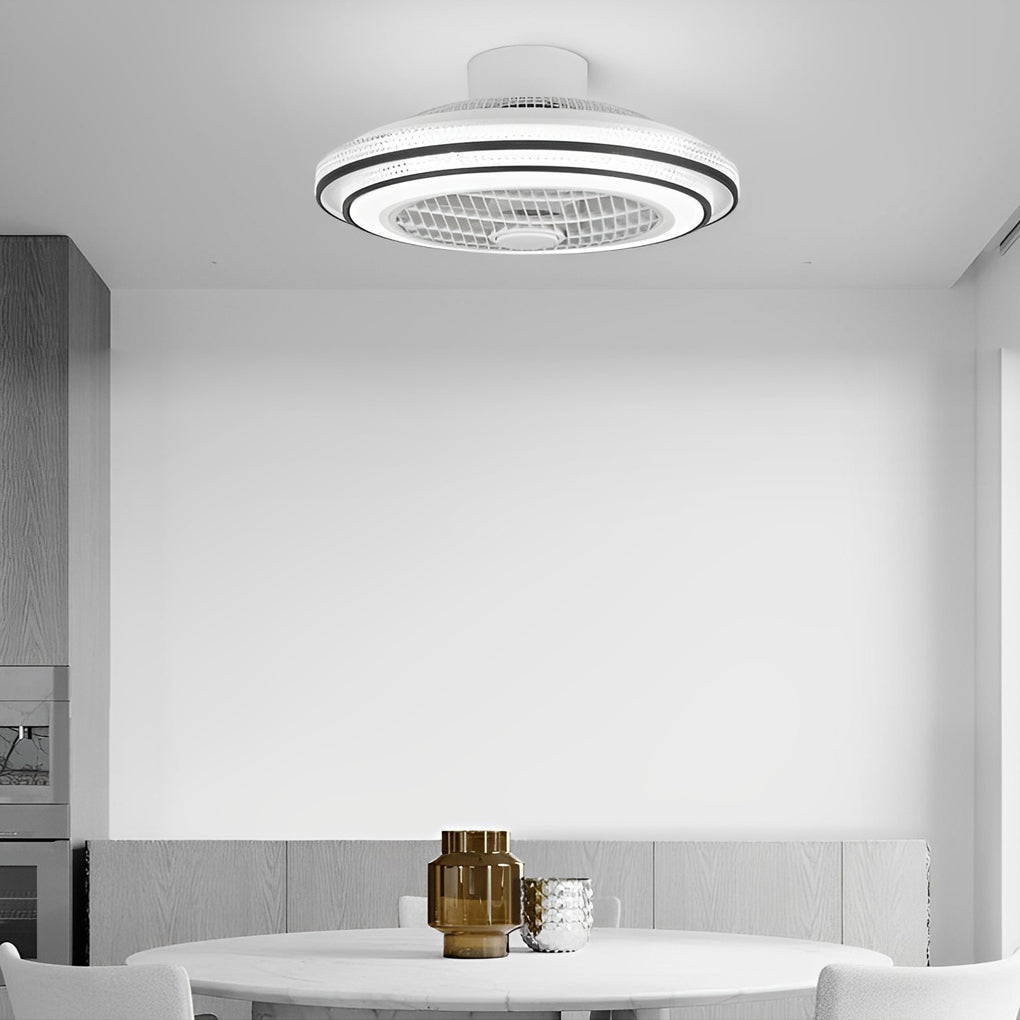 Modern Bladeless LED Ceiling Fan Light with Remote Control