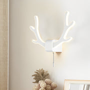 Modern Antler Iron LED Wall Sconce with Pull Switch