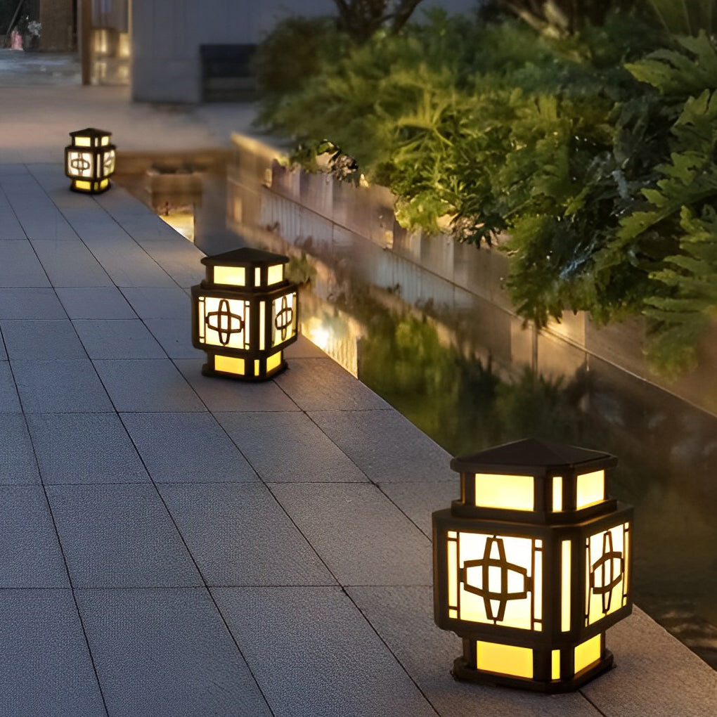 Modern LED Outdoor Post Light - Stainless Steel & Marble Finish