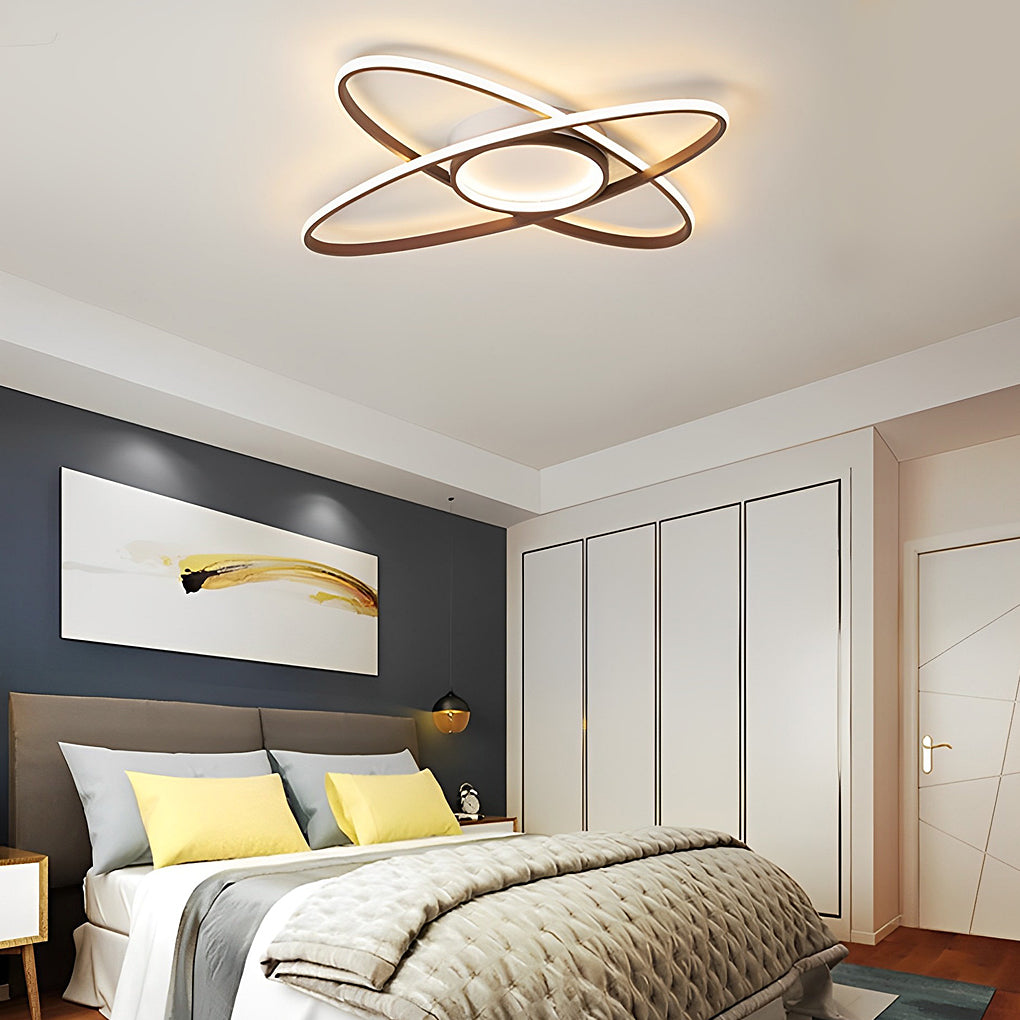 Overlapping Oval Dimmable LED Flush Mount Ceiling Light