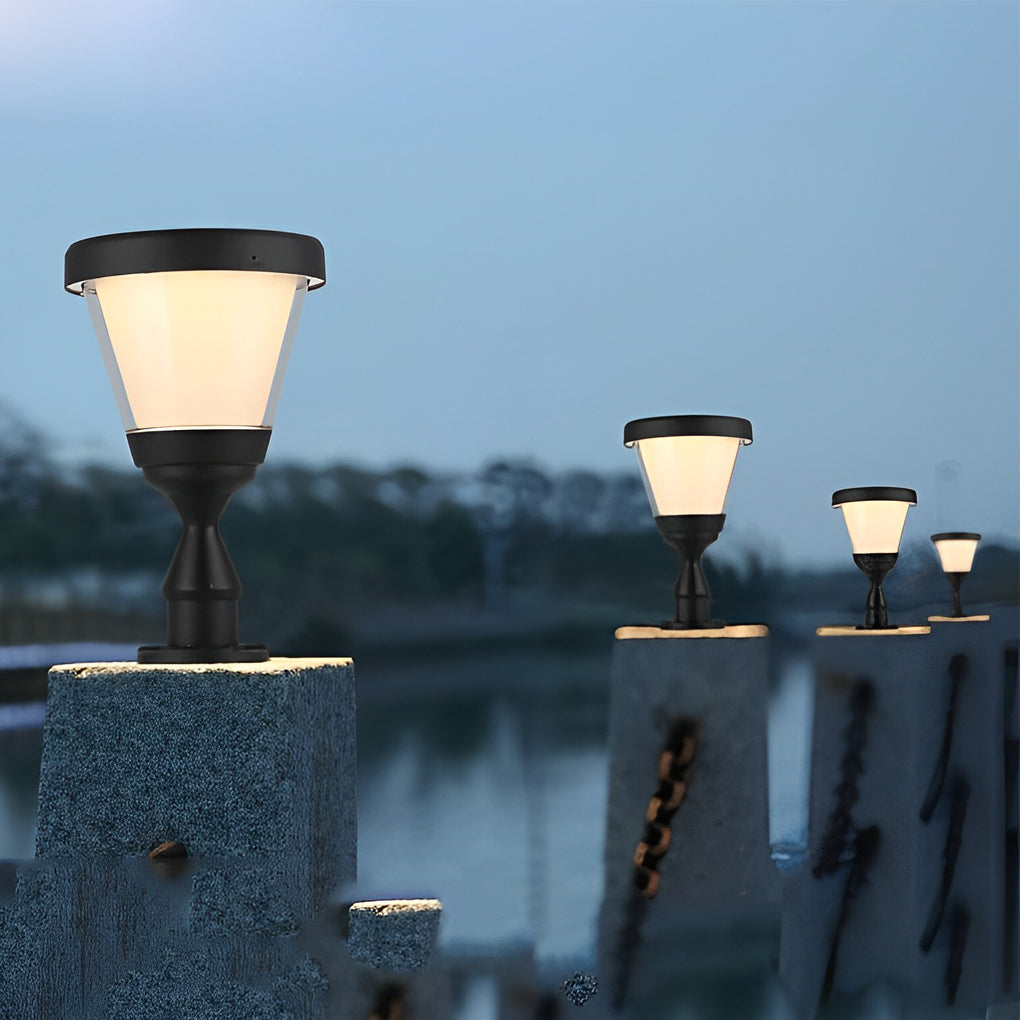 Modern Solar Fence Post Cap Light - Waterproof Aluminum Outdoor