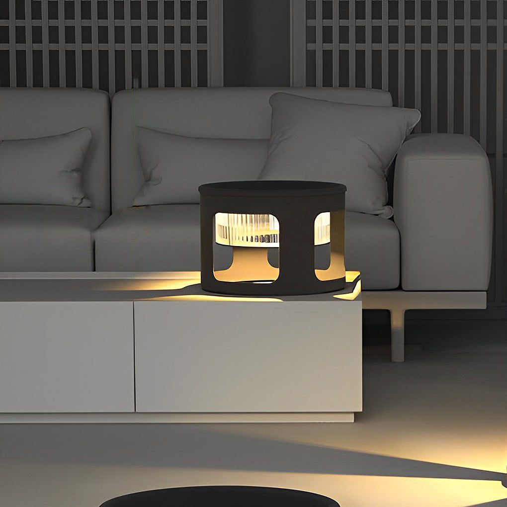 Solar-Powered LED Outdoor Table Lamp with Under-Table Glow
