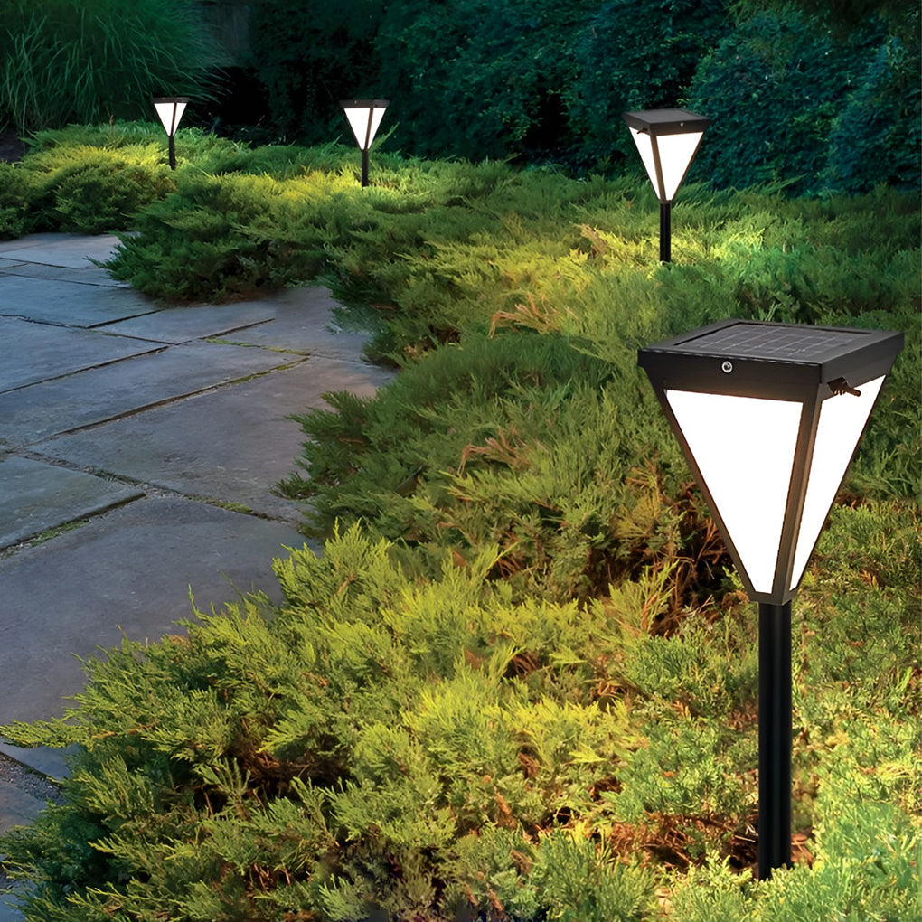Solar LED Pathway Post Light - Modern Outdoor Landscape Lighting