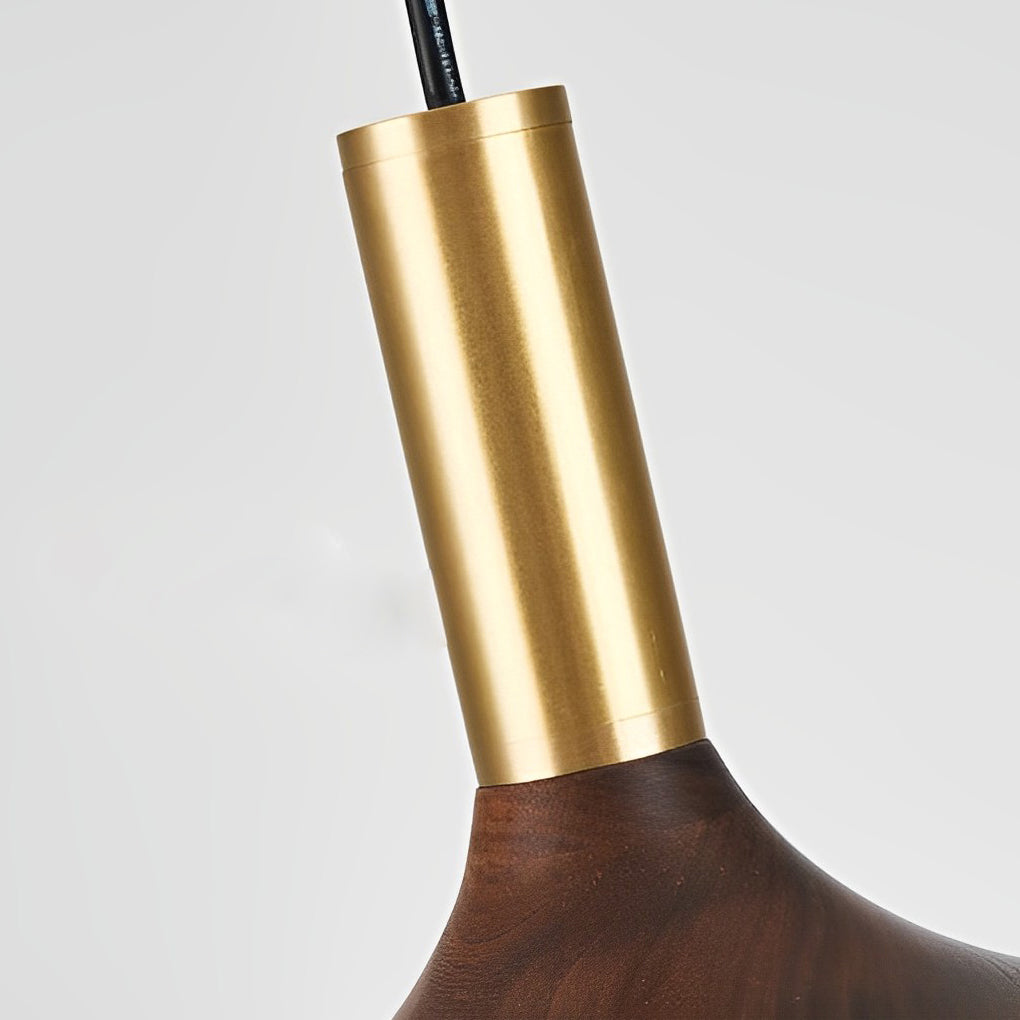Flying Saucer Walnut Wood LED Pendant Light Modern Minimalist