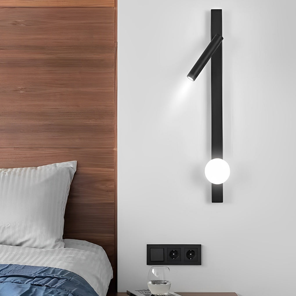 Adjustable Modern Black Wall Sconce with Dual LED Spotlights