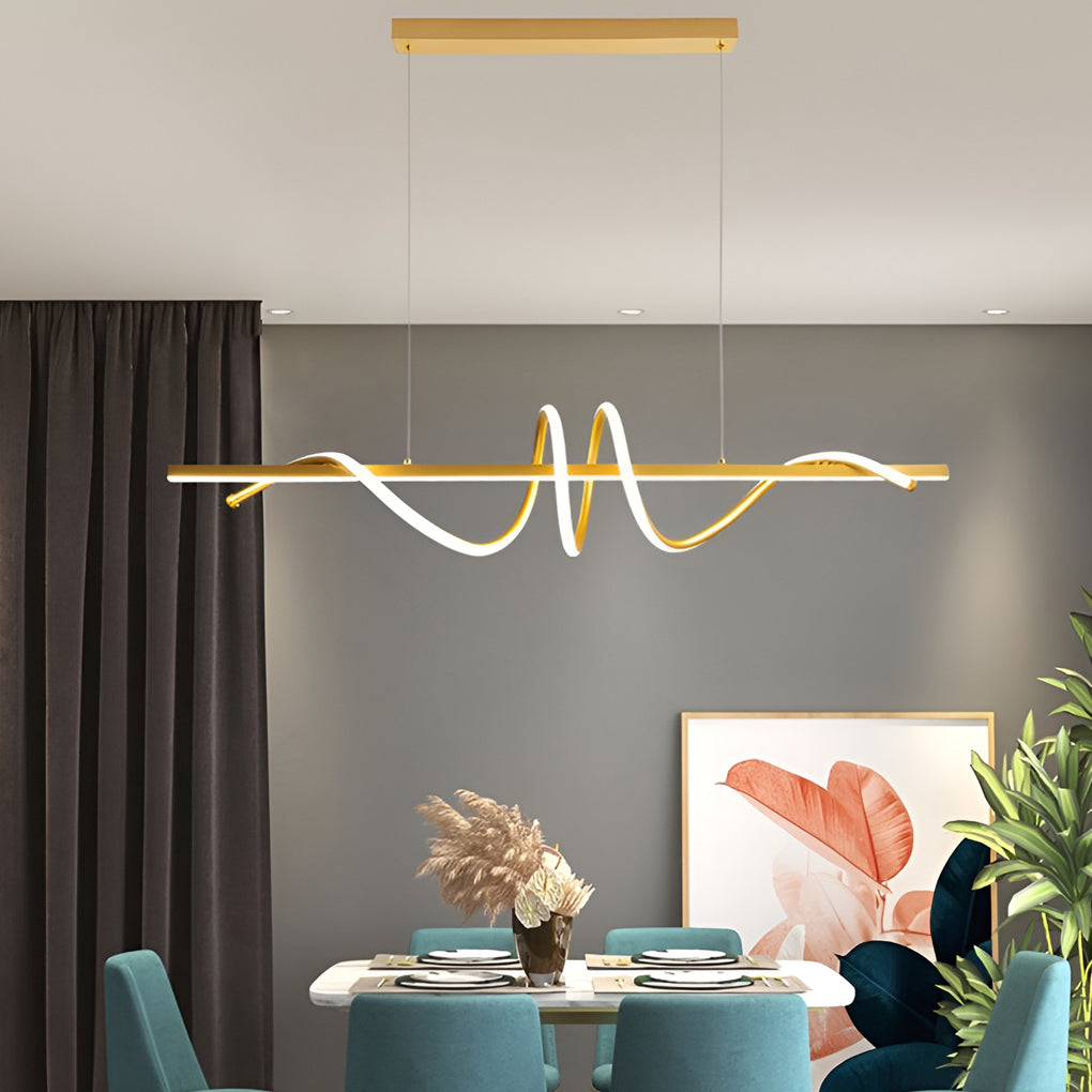 Modern LED Dimmable Linear Chandelier with Remote Control
