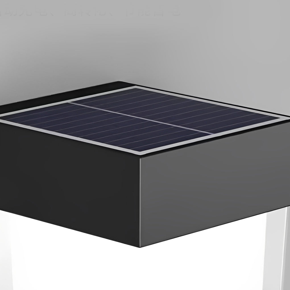 Modern Solar LED Outdoor Wall Light - Black Iron Waterproof
