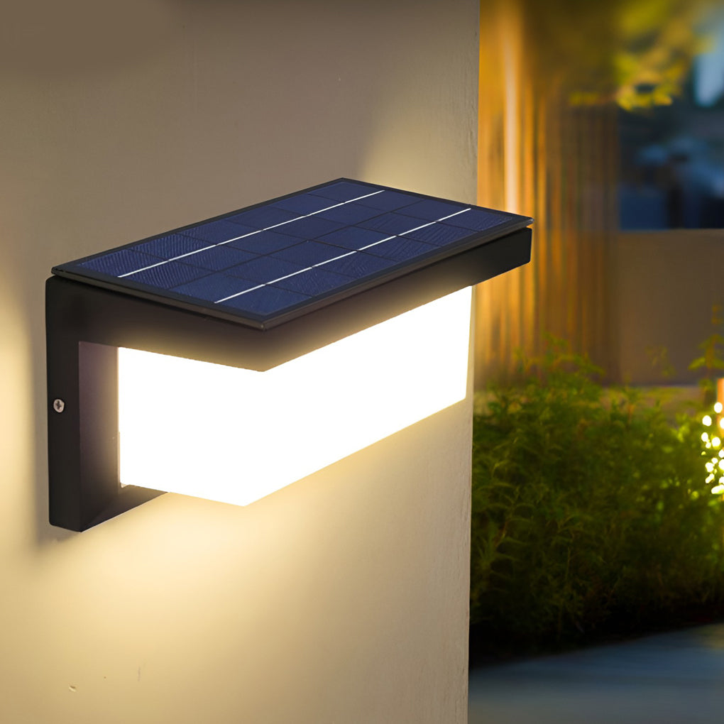 Solar Motion Sensor Outdoor Wall Light – Black Industrial Sconce