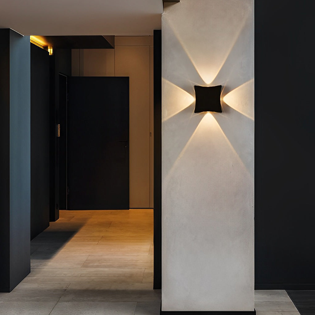 Modern Four-Way Outdoor Wall Light | Die-Cast Aluminum Waterproof