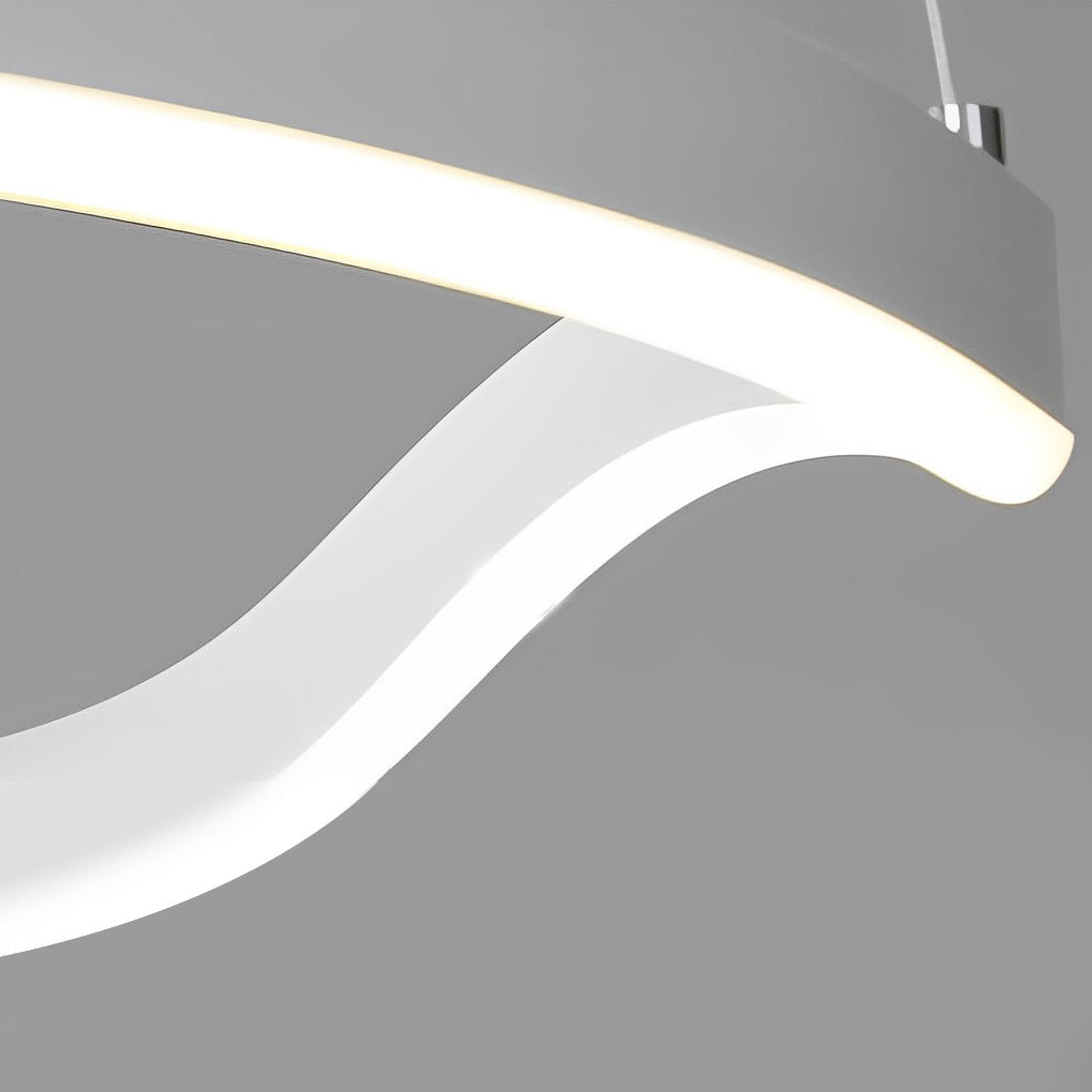 Modern Irregular Ring LED Pendant Light with 3-Step Dimming