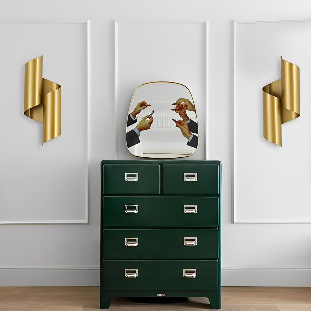 Geometric Up Down Wall Sconce Set - Modern Metal Lighting (2pcs)