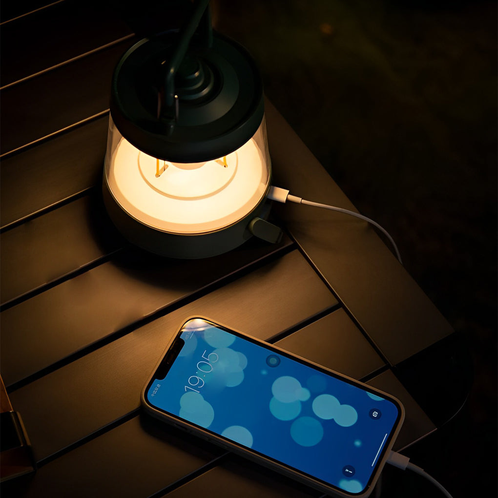 Rechargeable LED Outdoor Camping Lantern with Power Bank - Green