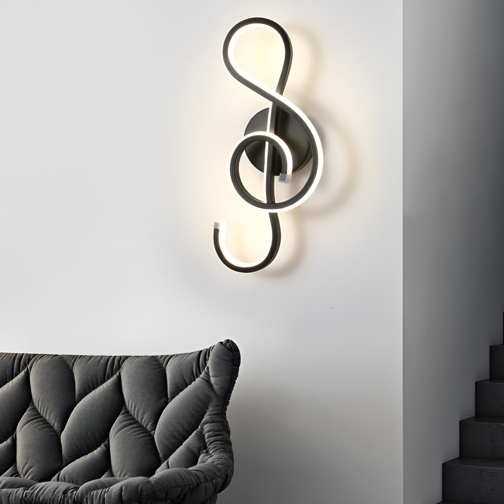 Musical Note LED Wall Sconce - Modern Electroplated Aluminum