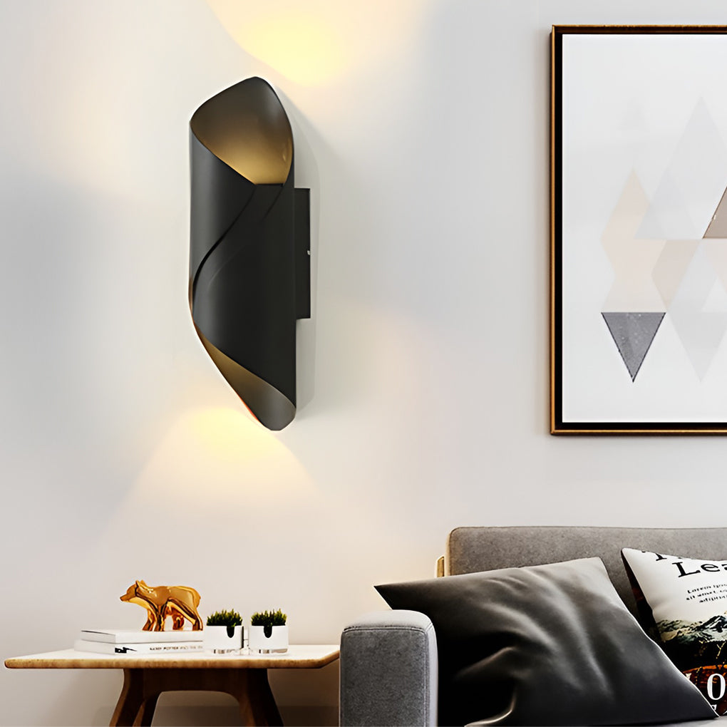 Outdoor LED Up Down Wall Sconce Waterproof Modern Glass Light