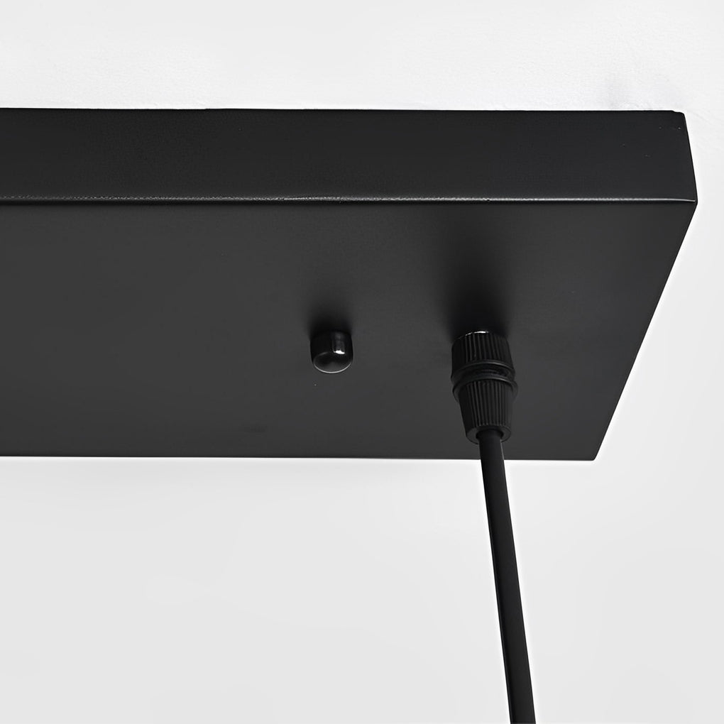 Rectangular Frame Industrial Chandelier – Black Iron Pendant Light
