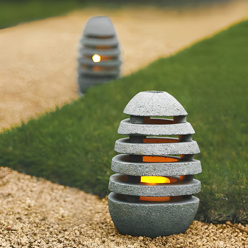 Egg-Shaped Resin LED Lawn Light - Modern Waterproof Outdoor Lighting