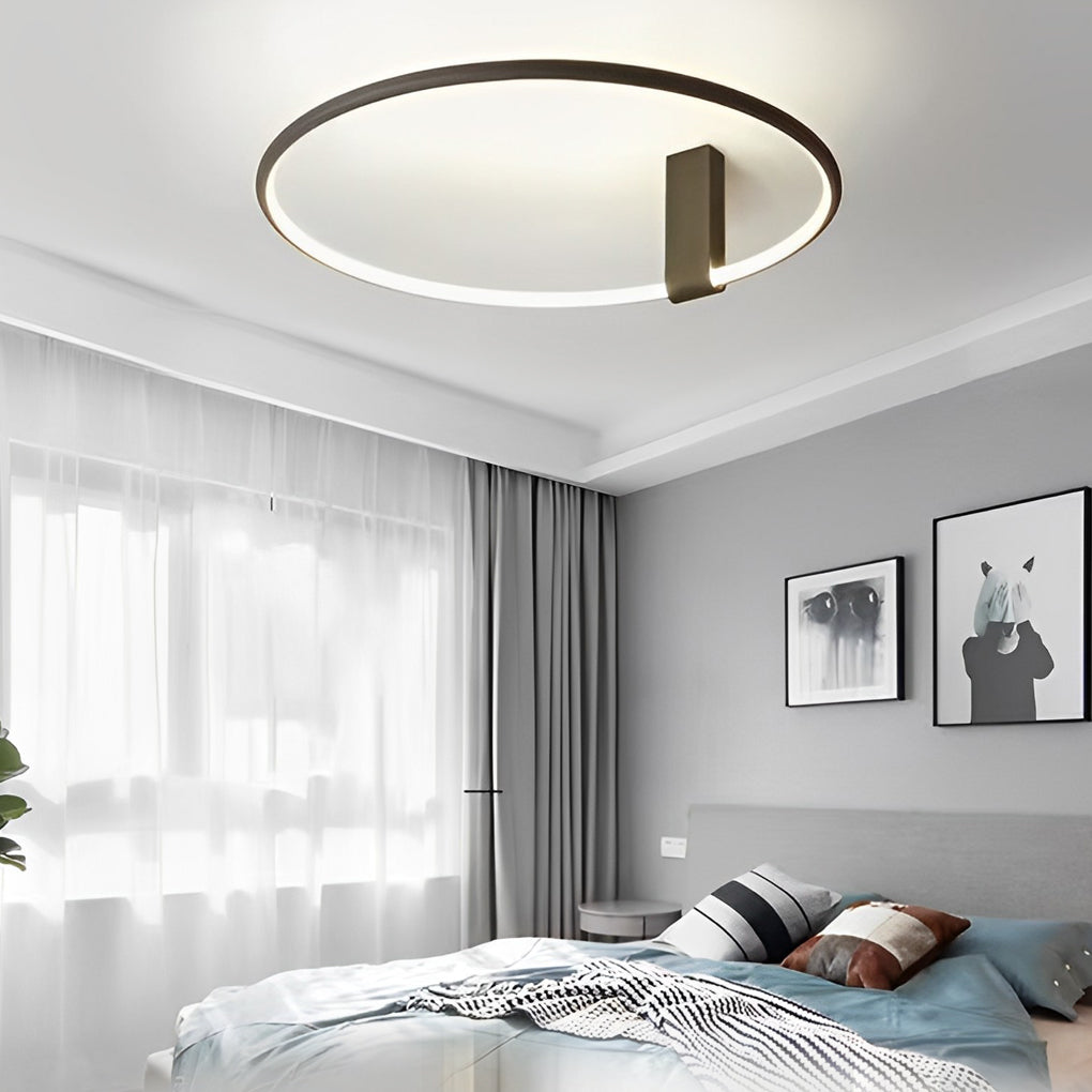 Adjustable Modern Round LED Ceiling Light - 3-Step Dimming Black