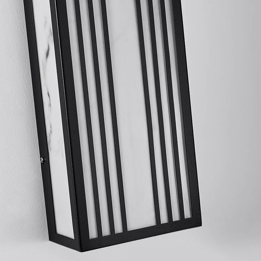 Modern Rectangular LED Outdoor Wall Light - Black Waterproof