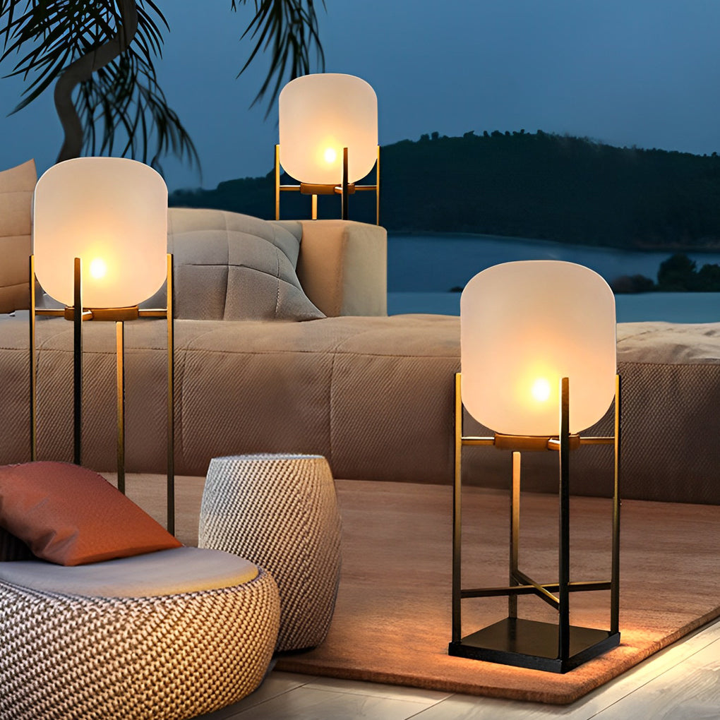 Modern Outdoor LED Floor Lamp with Stainless Steel Frame