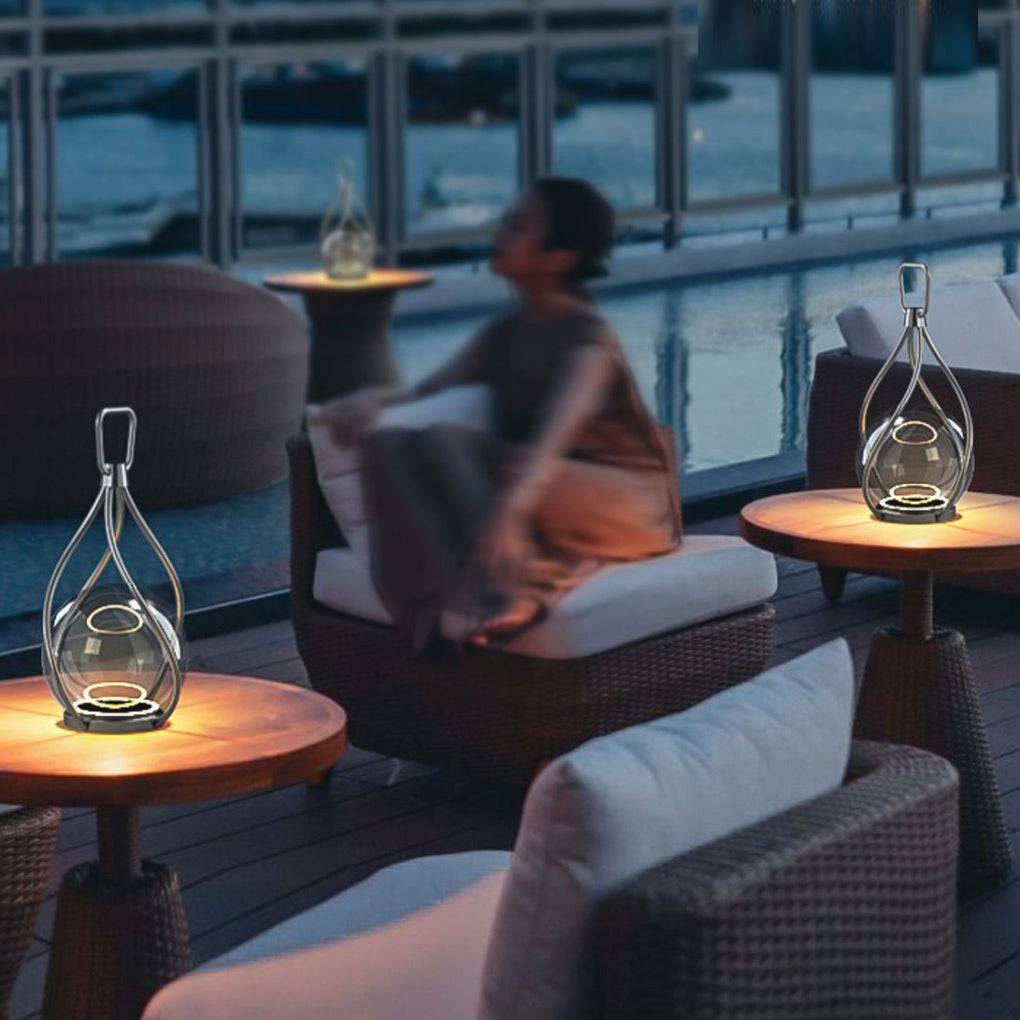Modern Portable LED Outdoor Lantern with USB Rechargeable Battery
