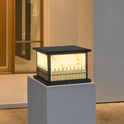 Square Solar Fence Post Light with 3-Step Dimming & Remote Control