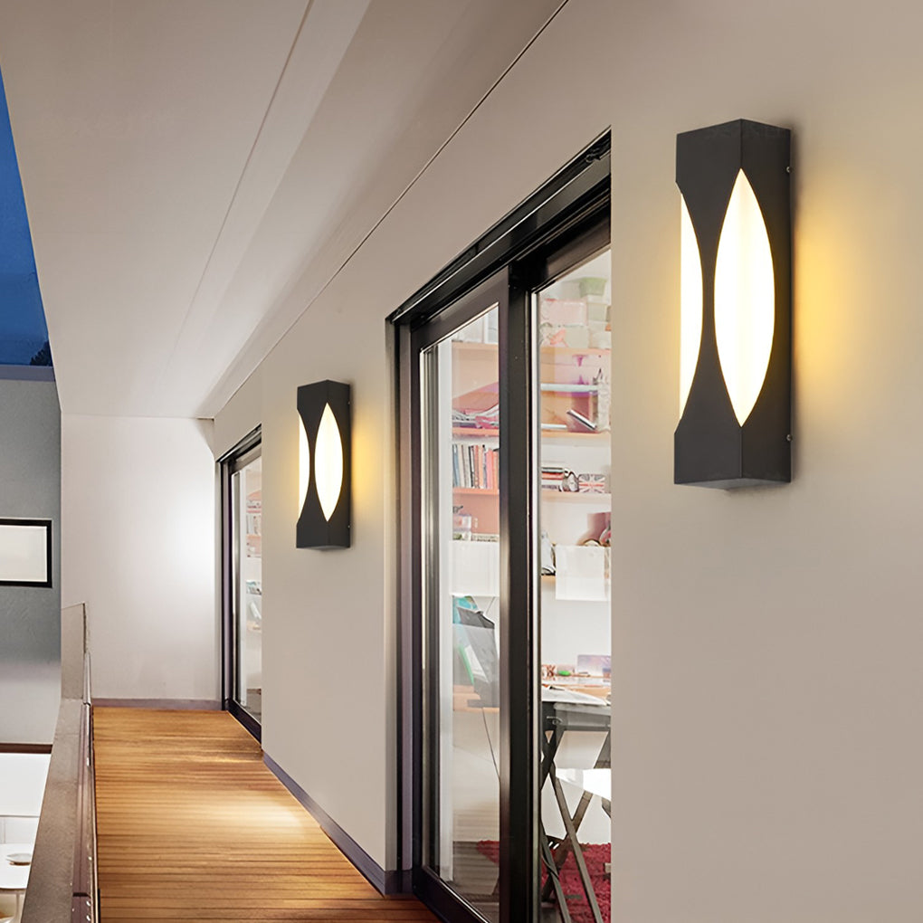 Modern Black LED Outdoor Wall Sconce - Waterproof Rectangular Design