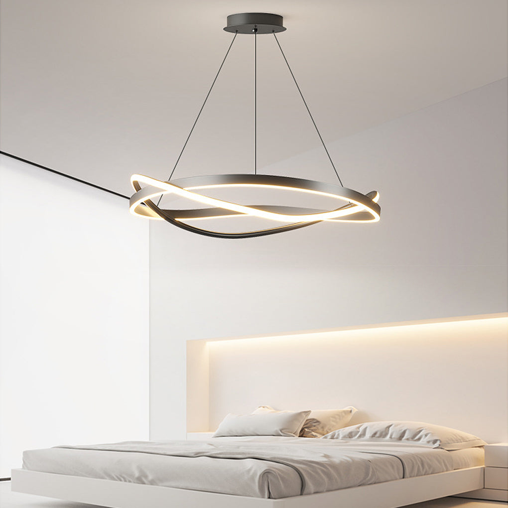 Wave Ring Chandelier Modern Dimmable LED Pendant Light