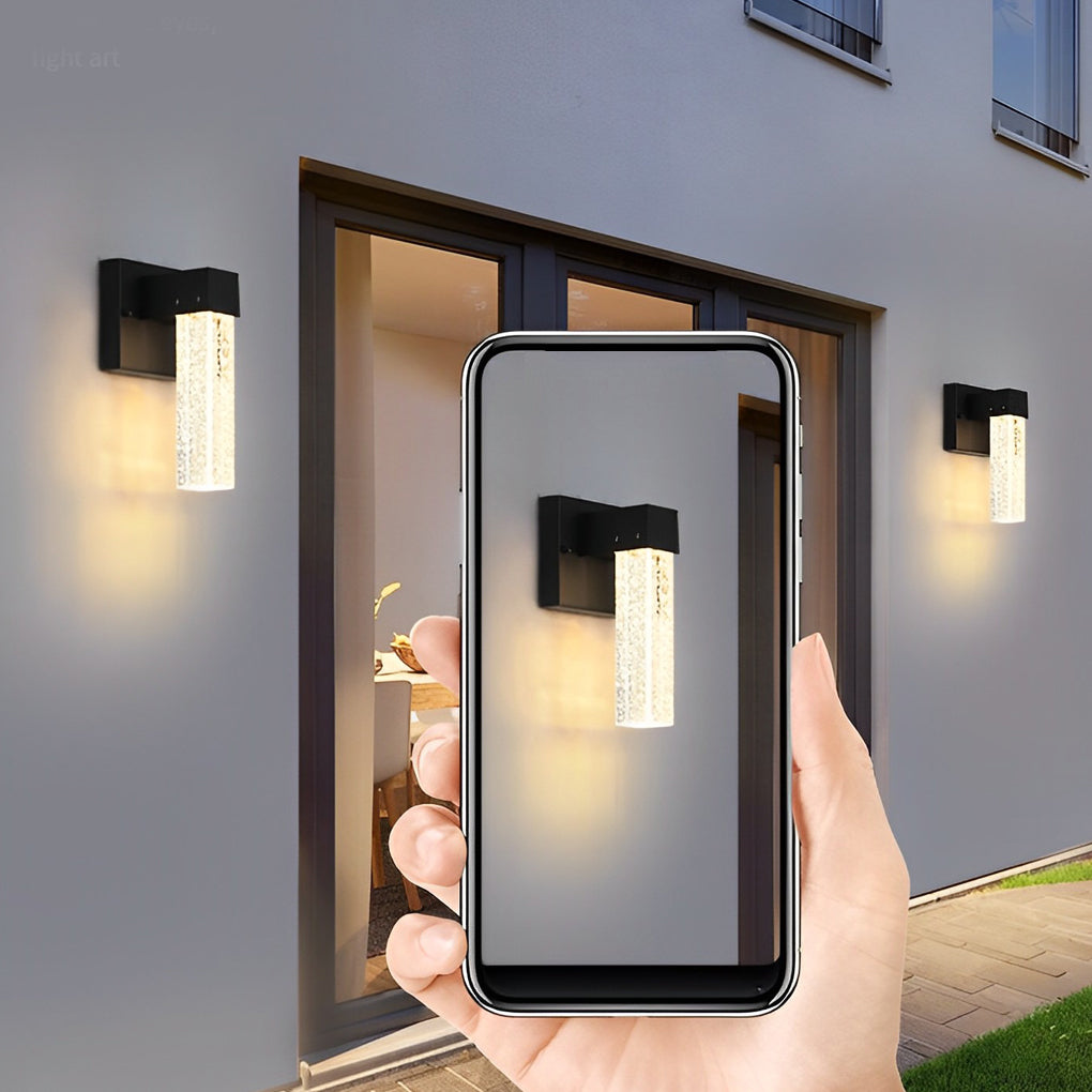 Crystal Black Modern Outdoor Wall Lamp 10W LED Waterproof Light