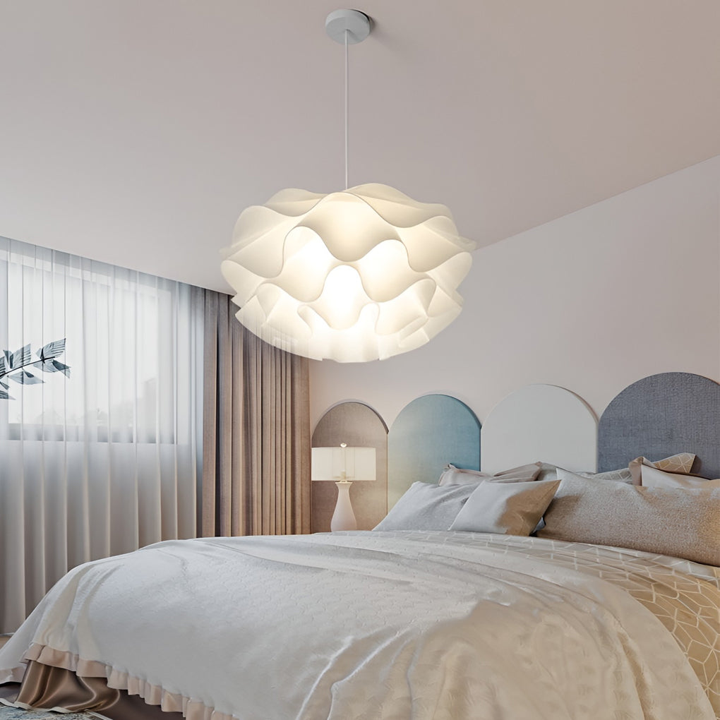 Flower Shaped Three-Step Dimming LED Pendant Light - White